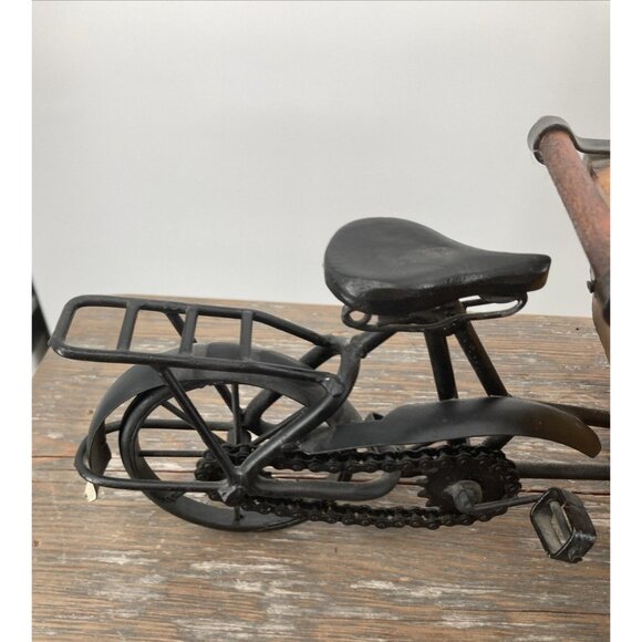 Rare Metal & Wood 3 Wheel Bicycle Ice Cream Cart Decorative Vintage Home Decor - Picture 7 of 11